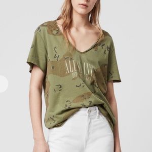 AllSaints Acoustic Evelyn Tee, Khaki Green